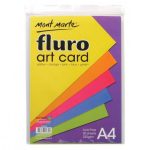 Mont Marte Fluro Art Card Pack 5 Colours A4 30 Sheets
