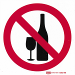 No Alcohol Safety Sign 19cm x 19cm