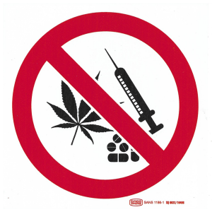 No Drugs Safety Sign 19x19cm