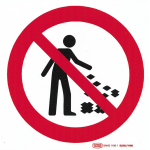 No Littering Safety Sign 19cm x 19cm