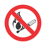 No Fires And Open Flames Safety Sign 19x19cm