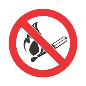No Fires And Open Flames Safety Sign 19x19cm