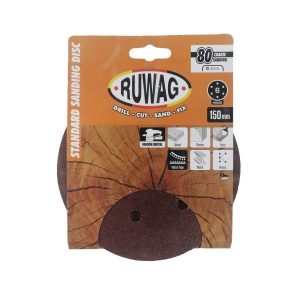 Ruwag 150mm P80 Random Orbital Sanding Discs 5pc