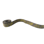 Grey Ribbon With Yellow Botanical Print 2mx15mm