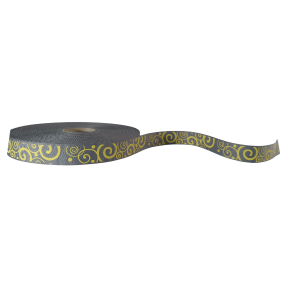 Grey Ribbon With Yellow Pattern 2mx20mm