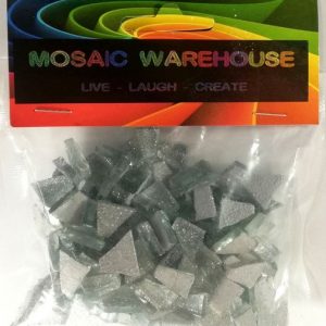Silver Glitter Mosaic Pre Nip Crystal Glass
