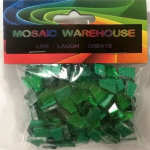 Dark Green Glitter Mosaic Pre Nip Crystal Glass