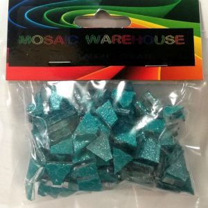 Teal Green Glitter Mosaic Pre Nip Crystal Glass