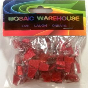 Cherry Red Glitter Mosaic Pre Nip Crystal Glass