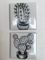 Cactus Tile Printed Small 2pc Mosaic Inserts