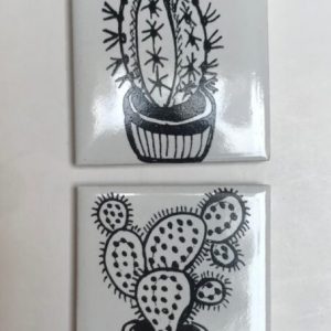 Cactus Tile Printed Small 2pc Mosaic Inserts