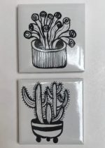 Cactus Tile Printed Small 2pc Mosaic Inserts