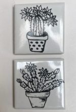 Cactus Tile Printed Small 2pc Mosaic Inserts