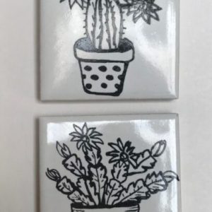 Cactus Tile Printed Small 2pc Mosaic Inserts