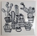 Cactus Tile Printed Large Mosaic Inserts