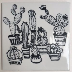 Cactus Tile Printed Large Mosaic Inserts