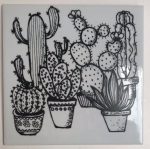 Cactus Tile Printed Large Mosaic Inserts