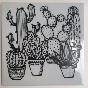 Cactus Tile Printed Large Mosaic Inserts