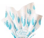 White & Blue Baby Feet Rib Tissue Paper 50x70cm