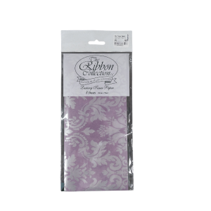 Amethyst Silver Damask Tissue Paper