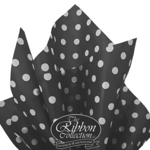 Black & White Dot Rib Tissue Paper 50x70cm