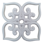 White Square Furn Flower Resin Embellishment