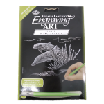 Dolphin Reef Silver Foil Engraving Art A5