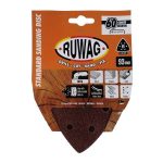 Ruwag 93mm P60 Triangular Sanding Disc 5pc