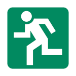 Running Man Left Safety Sign 19x19cm