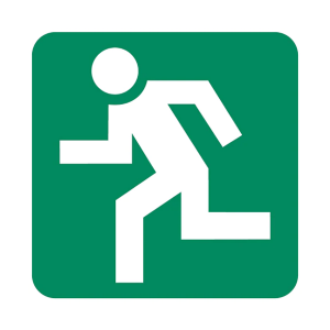 Running Man Left Safety Sign 19x19cm
