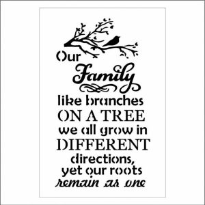 Our Family Stencil 15x10cm