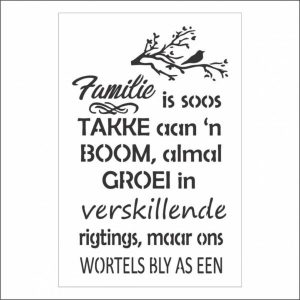 Familie Stencil 11x16cm