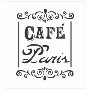 Cafe Paris Stencil 23.5x21cm