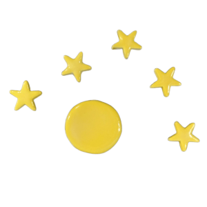 Yellow Moon & Stars Mosaic Inserts