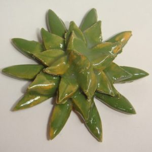 Dark Green Succulent Large Mosaic Inserts
