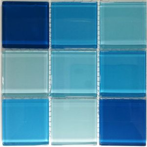 Aqua Mix Crystal Glass Mosaic Tiles (Sheet Size 15x15cm)