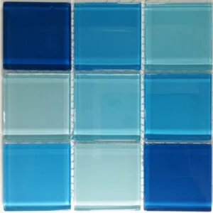 Aqua Mix Crystal Glass Mosaic Tiles (Sheet Size 30x30cm)