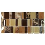 Glass & Natural Stone Mocha Mix Mosaic Tiles (Sheet Size 15x30cm)