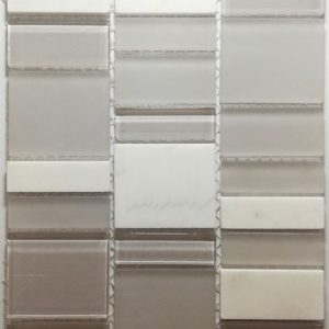 Glass & Natural Stone Arctic Mix Mosaic Tiles (Sheet Size 15x30cm)
