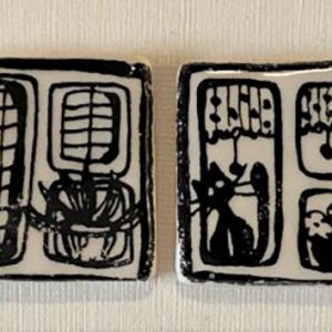 Printed Black And White Large Windows 2pc Mosaic Inserts