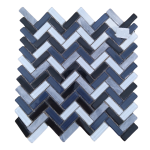 Glass & Stone V-Black Mix Mosaic Tiles (Sheet Size 30x30cm)