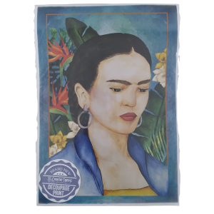 Frida Blue Decoupage Print A4