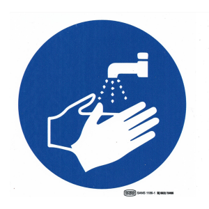 Wash Hands Safety Sign 19x19cm