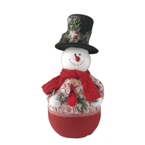 Red Fabric Snowman Large 54cm