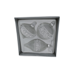 Plastic Lace Baubles Christmas Decoration | 3 Piece, 20cm