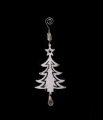 Silver 2D Christmas Tree With Acrylic Drop 29cm