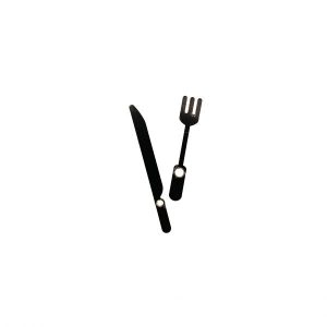 Black Clock Knife & Fork Hands 75/60mm