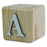 Wood Cube Block Letter A (7cm x 7cm x 7cm)