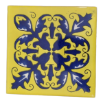 Yellow & Blue Mexican Tile 10 X 10cm