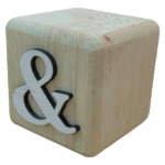 Wood Cube Block Symbol & (7cm x 7cm x 7cm)